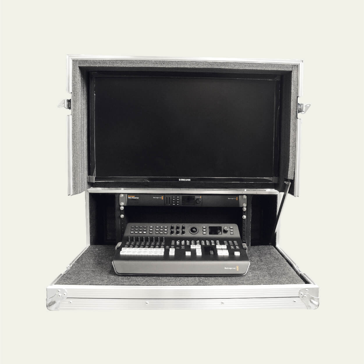 ON RCK PDC 002 Rack Puesto Fijo de Vídeo para Blackmagic Design Davinci One Cases Flightcases Bags Rack Eléctricos